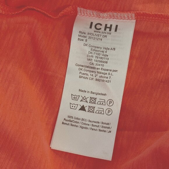 Ichi Iholivet Calypso Coral Dress Womens S Tiered Sleevelss Midi Sustainable - Picture 9 of 10